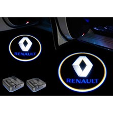 Ototime Renault Gümüş  Araçları Için Kapı Altı Logo 7 LED Projektör (2 Adet)