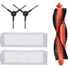 Srfn Ticaret Xiaomi Mi Robot Vacuum Mop Pro STYJ02YM Robot Süpürge Uyumlu Yenileme Seti 5 Parça Uyumlu Set-Siyah Fırçalı