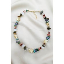 Petek Aksesuar Kadın Doğaltaş Chakra Kolye