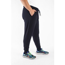 Moc Grande Büyük Beden Eşofman Altı Erkekler İçin Full Lycra Lacivert Sonbahar Mevsimlik