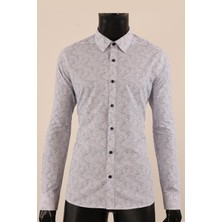 Piserro Uzun Kol Slim Fit Desenli Gömlek