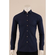 Piserro Uzun Kol Slim Fit Desenli Gömlek