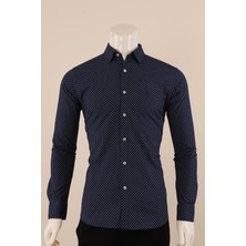 Piserro Uzun Kol Slim Fit Desenli Gömlek