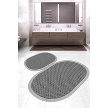 Napoli Home Dijital Baskılı Kaymaz Taban Yıkanabilir Oval 2'li Klozet Takımı Banyo Paspası NOKZ-SD-1025