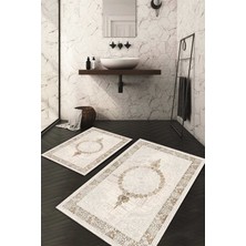 Napoli Home Dijital Baskılı Kaymaz Taban Yıkanabilir 2'li Klozet Takımı Banyo Paspası NDKZ-HT-503