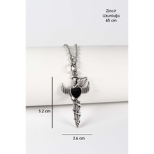 Kolbi Siyah Kalpli Kılıç Gotik Kolye Klasik Zincir