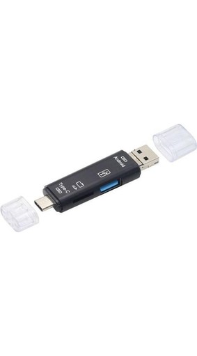 Resim PrimeX Plus PX-5068 Micro Usb/ Type C To Micro Sd Otg Çevirici, Otg 3in1 Type-C ve Micro USB Tf Çevirici Dönüştürücü Kart Okuyucu 