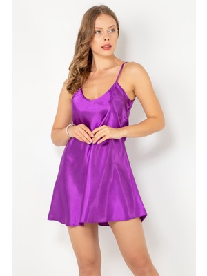 Miorre Ince Askılı Mini Saten Gecelik