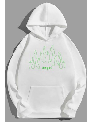 Trendypassion Unisex Green Angel Fire Sweatshirt