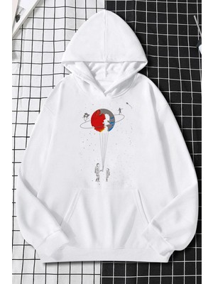 Trendypassion Unisex Evren Temalı Baskılı Sweatshirt