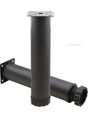 Badem10 Akça Ayarlanabilir Mobilya Kanepe Koltuk Baza Yükseltme Yükseltici Ayağı Metal Ayakları 25 Cm Siyah