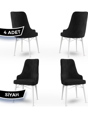 Neta Serisi, 1.sınıf Babyface Kumaş, Beyaz Gürgen Ayak, 4 Adet Yemek Odası Sandalyesi