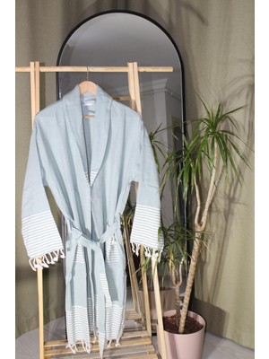 Bies Living Collection Cepsia Balpetek %100 Pamuk Yumuşacık Unisex Kimono Peştemal Bornoz