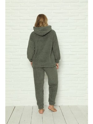 Hzr Welsoft Polar Peluş Kadın Pijama Takımı 9062