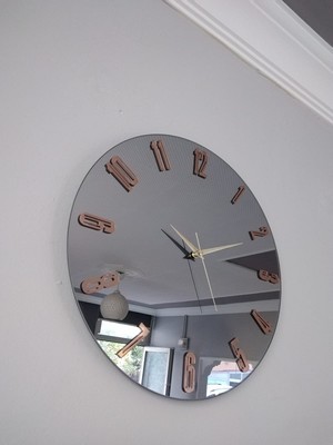 Harika Crown Gerçek Aynalı Dekoratif Duvar Saati(50 Cm)