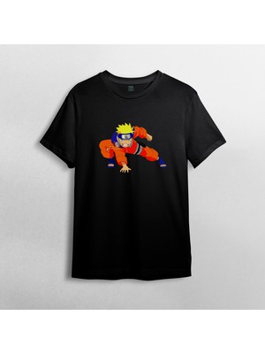 Pixxa Naruto %100 Pamuklu Bisiklet Yaka T-Shirt Model - 4