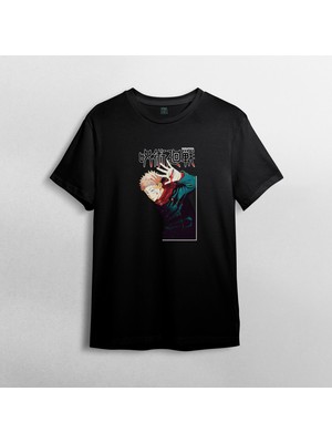 Pixxa Jujutsu Kaisen %100 Pamuklu Bisiklet Yaka T-Shirt Model - 4