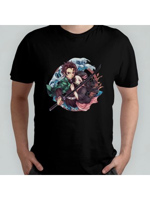 Pixxa Demon Slayer %100 Pamuklu Bisiklet Yaka T-Shirt Model - 2