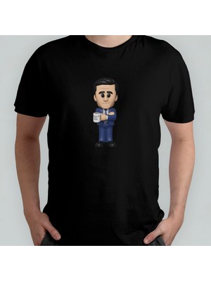 Pixxa The Office %100 Pamuklu Bisiklet Yaka T-Shirt Model - 3