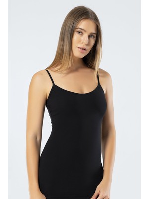 Türen Kadın Ayarlanabilir Ip Askılı Likralı Pamuklu Uzun Atlet