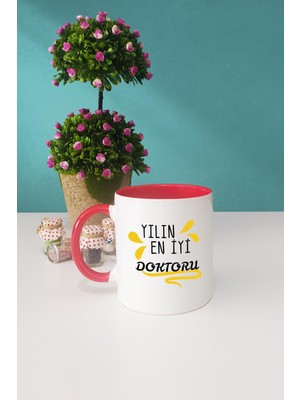 Hedizu Yılın En İyi Doktoru Doktora Hediye Kupa Bardak Kırmızı