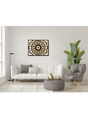 Essart Design 6 Katmanlı Çiçek Sepeti Mandala Duvar Sanatı Tasarımı Duvar Dekoru 3D Tablo Lazer Kesim