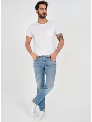 Denim Trip Normal Bel Slim Fit Açık Indigo Erkek Denim Pantolon DTE075_KANE Slim Fit Normal Bel Açı