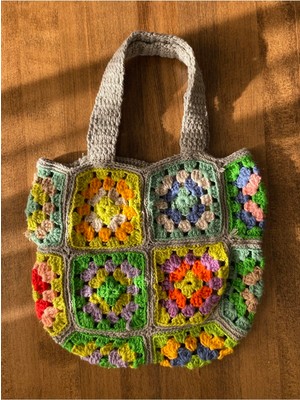 Motif Çanta Yeşil Crochet Bag