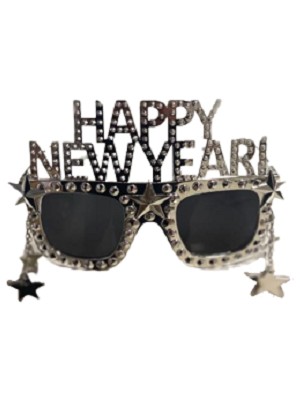 Event Party Store  Yılbaşı Gözlük Happy New Year Yıldızlı Gümüş