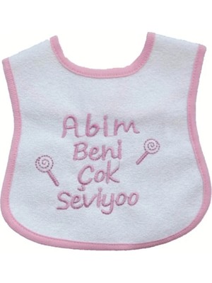 Tanem Bebe Abim Beni Çok Seviyoo Yazılı Mama Önlüğü