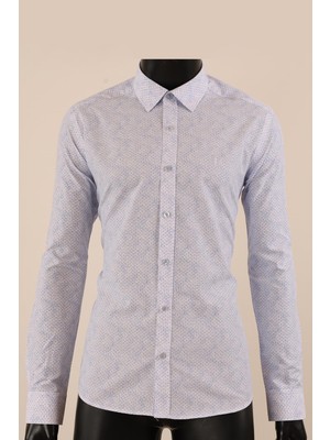 Piserro Uzun Kol Slim Fit Desenli Gömlek
