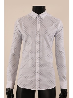 Piserro Uzun Kol Slim Fit Desenli Gömlek