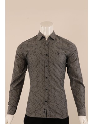 Piserro Uzun Kol Slim Fit Desenli Gömlek