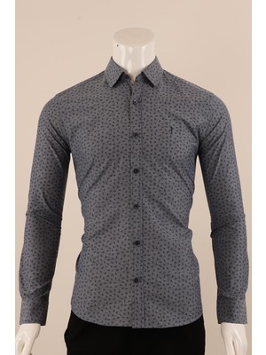 Piserro Uzun Kol Slim Fit Desenli Gömlek