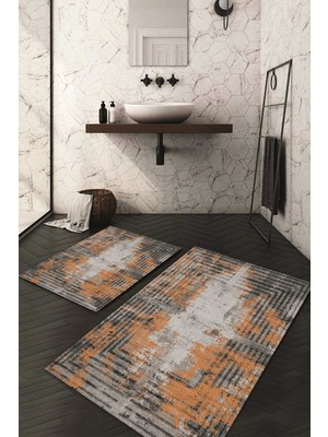 Napoli Home Dijital Baskılı Kaymaz Taban Yıkanabilir 2'li Klozet Takımı Banyo Paspası NDKZ-SD-293