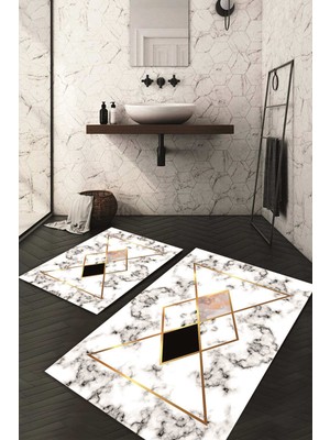 Napoli Home Dijital Baskılı Kaymaz Taban Yıkanabilir 2'li Klozet Takımı Banyo Paspası NDKZ-HT-637