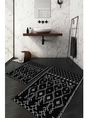 Napoli Home Dijital Baskılı Kaymaz Taban Yıkanabilir 2'li Klozet Takımı Banyo Paspası NDKZ-SD-556