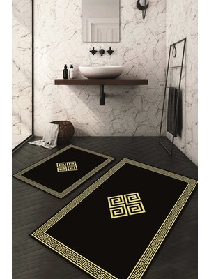 Napoli Home Dijital Baskılı Kaymaz Taban Yıkanabilir 2'li Klozet Takımı Banyo Paspası NDKZ-SD-617