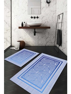 Napoli Home Dijital Baskılı Kaymaz Taban Yıkanabilir 2'li Klozet Takımı Banyo Paspası NDKZ-SD-837