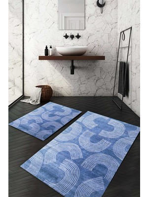 Napoli Home Dijital Baskılı Kaymaz Taban Yıkanabilir 2'li Klozet Takımı Banyo Paspası NDKZ-SD-847