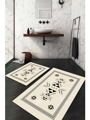 Napoli Home Dijital Baskılı Kaymaz Taban Yıkanabilir 2'li Klozet Takımı Banyo Paspası NDKZ-SD-861