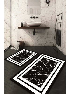 Napoli Home Dijital Baskılı Kaymaz Taban Yıkanabilir 2'li Klozet Takımı Banyo Paspası NDKZ-HY-963