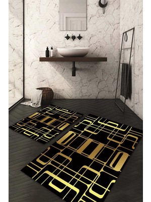 Napoli Home Dijital Baskılı Kaymaz Taban Yıkanabilir 2'li Klozet Takımı Banyo Paspası NDKZ-SD-974