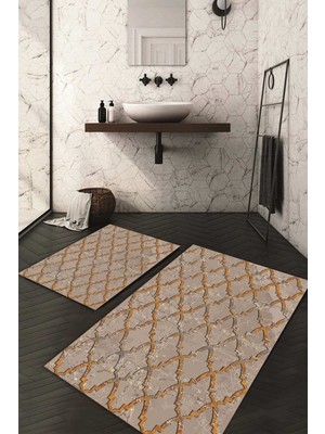 Napoli Home Dijital Baskılı Kaymaz Taban Yıkanabilir 2'li Klozet Takımı Banyo Paspası NDKZ-SD-253