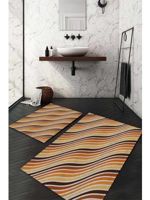 Napoli Home Dijital Baskılı Kaymaz Taban Yıkanabilir 2'li Klozet Takımı Banyo Paspası NDKZ-SD-822