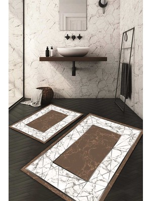 Napoli Home Dijital Baskılı Kaymaz Taban Yıkanabilir 2'li Klozet Takımı Banyo Paspası NDKZ-HT-657