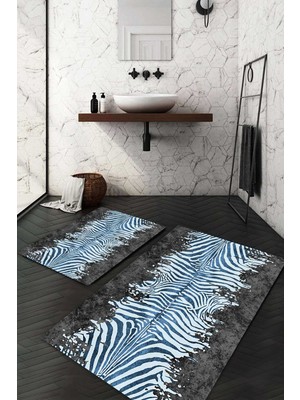 Napoli Home Dijital Baskılı Kaymaz Taban Yıkanabilir 2'li Klozet Takımı Banyo Paspası NDKZ-HT-1118