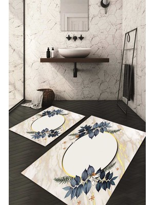 Napoli Home Dijital Baskılı Kaymaz Taban Yıkanabilir 2'li Klozet Takımı Banyo Paspası NDKZ-HT-720