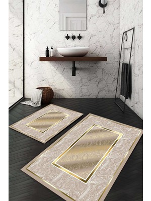 Napoli Home Dijital Baskılı Kaymaz Taban Yıkanabilir 2'li Klozet Takımı Banyo Paspası NDKZ-SD-378