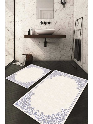 Napoli Home Dijital Baskılı Kaymaz Taban Yıkanabilir 2'li Klozet Takımı Banyo Paspası NDKZ-HK-150